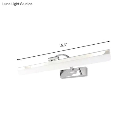 Modern nickel finish rectangular led vanity light – bathroom white light