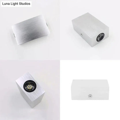Modern nickel finish rectangular led wall sconce porch light