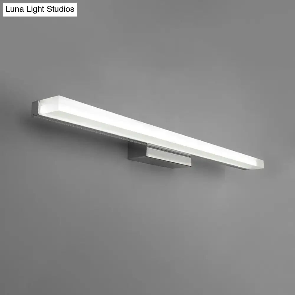 Modern nickel rectangular led wall light – bathroom vanity fixture