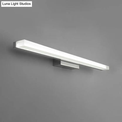 Modern nickel rectangular led wall light – bathroom vanity fixture