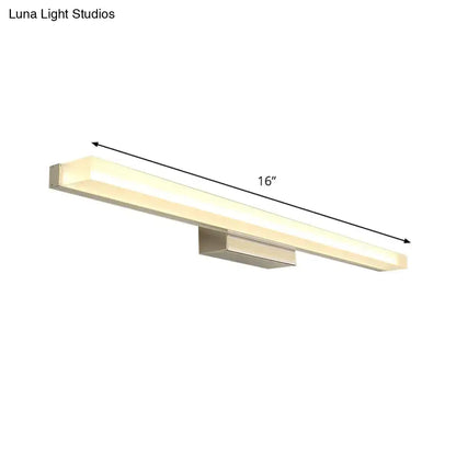 Modern nickel rectangular led wall light – bathroom vanity fixture