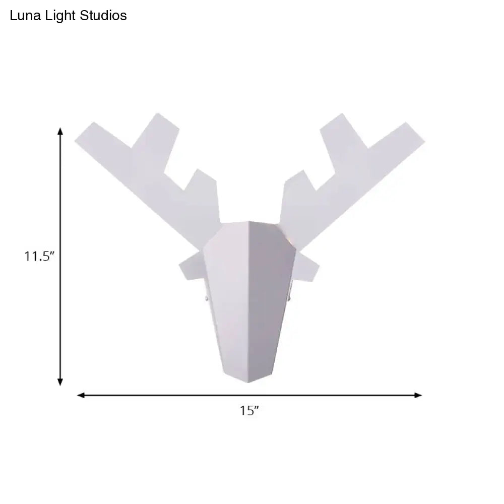 DecorBites™ Modern Nordic Antler Sconce Light, Grey/Pink Metal Wall Mount Fixture, 11"/15" Wide