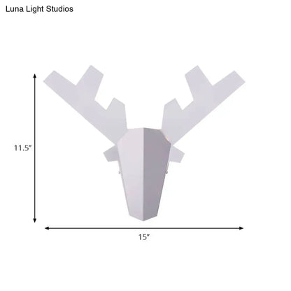 DecorBites™ Modern Nordic Antler Sconce Light, Grey/Pink Metal Wall Mount Fixture, 11"/15" Wide