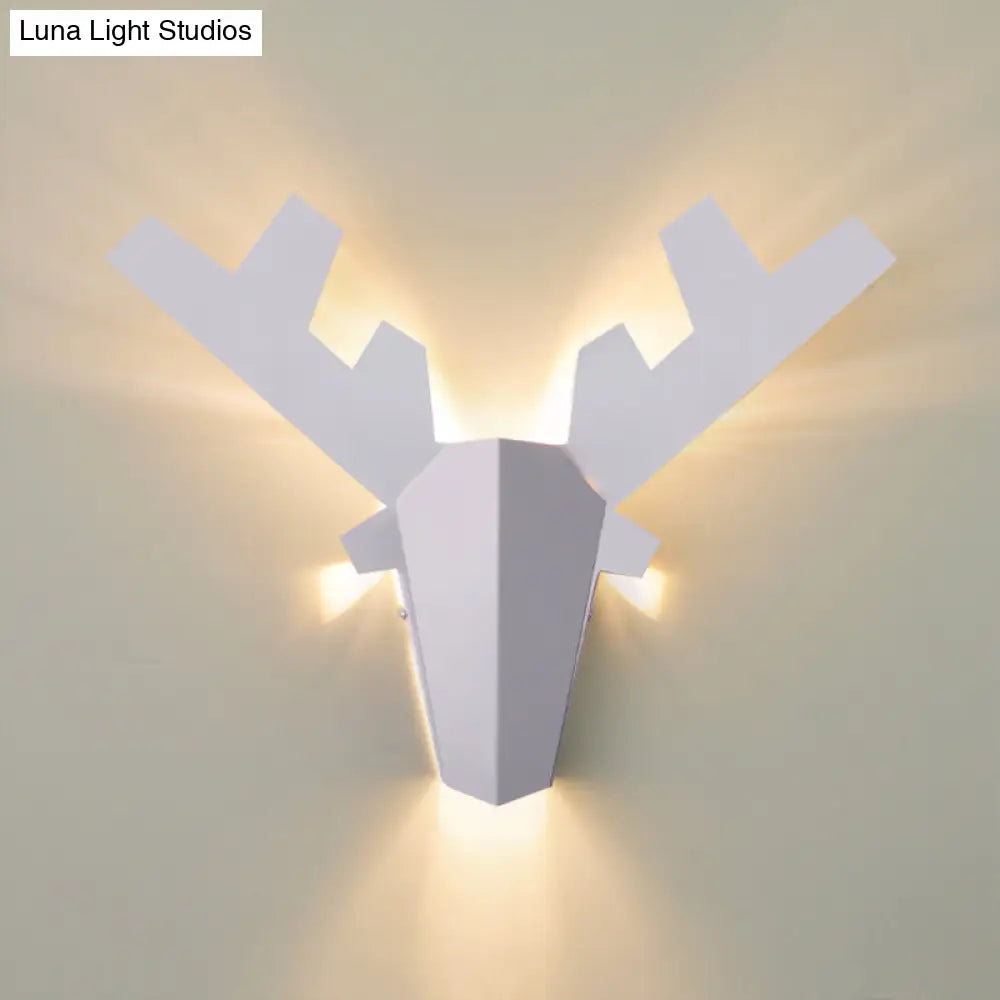 DecorBites™ Modern Nordic Antler Sconce Light, Grey/Pink Metal Wall Mount Fixture, 11"/15" Wide