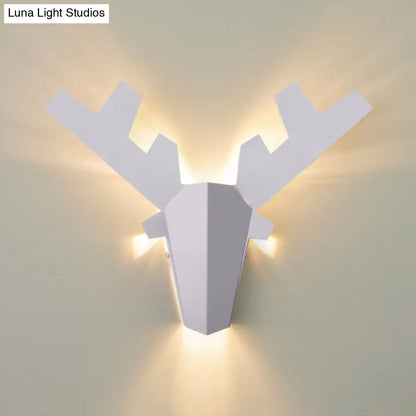 DecorBites™ Modern Nordic Antler Sconce Light, Grey/Pink Metal Wall Mount Fixture, 11"/15" Wide