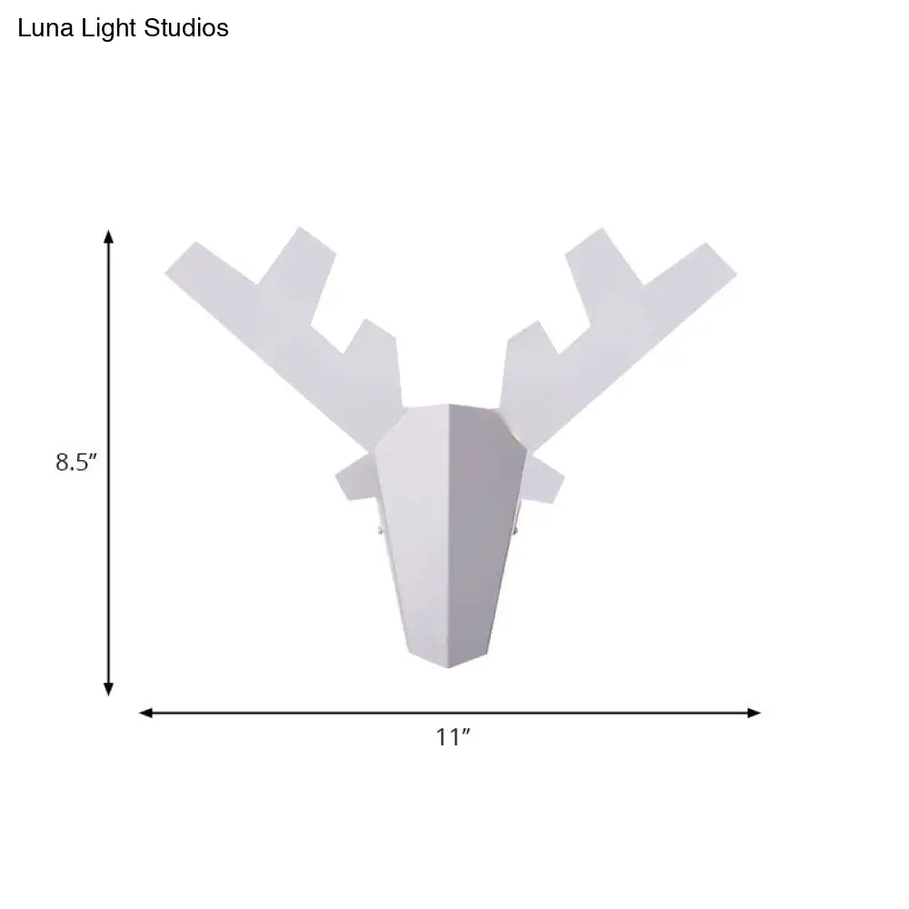 DecorBites™ Modern Nordic Antler Sconce Light, Grey/Pink Metal Wall Mount Fixture, 11"/15" Wide