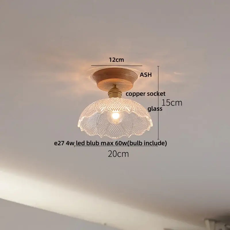 Modern nordic black & brass clear glass led ceiling lamp kitchen