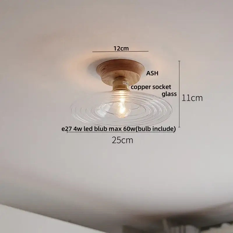 Modern nordic black & brass clear glass led ceiling lamp kitchen