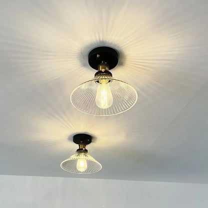 Modern nordic black & brass clear glass led ceiling lamp kitchen