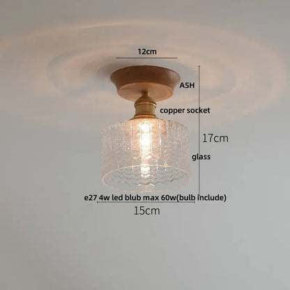 Modern nordic black & brass clear glass led ceiling lamp kitchen