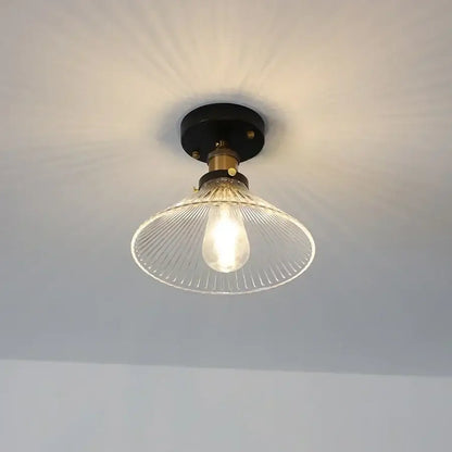 Modern nordic black & brass clear glass led ceiling lamp kitchen
