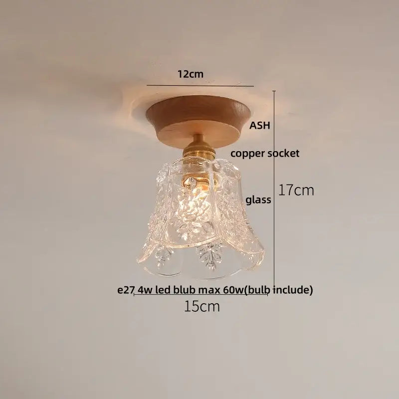 Modern nordic black & brass clear glass led ceiling lamp kitchen