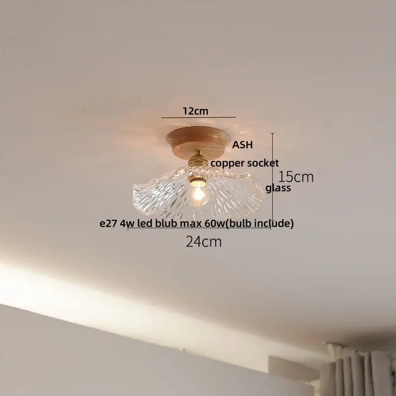 Modern nordic black & brass clear glass led ceiling lamp kitchen