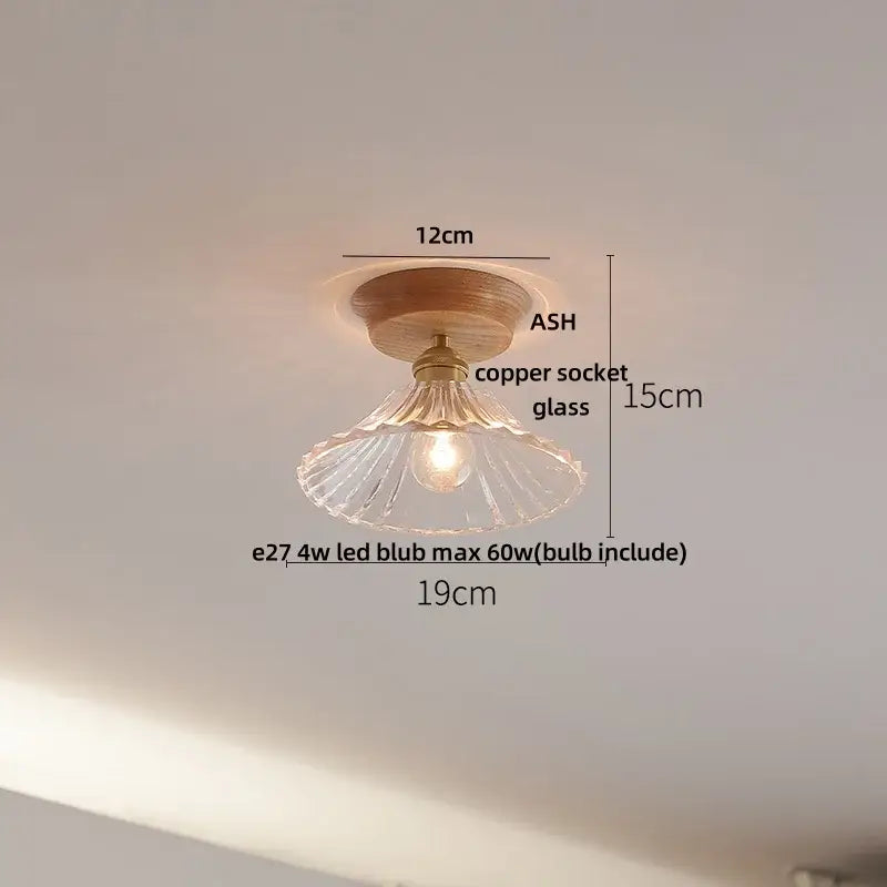 Modern nordic black & brass clear glass led ceiling lamp kitchen