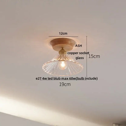 Modern nordic black & brass clear glass led ceiling lamp kitchen