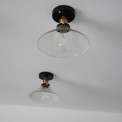 Modern nordic black & brass clear glass led ceiling lamp kitchen
