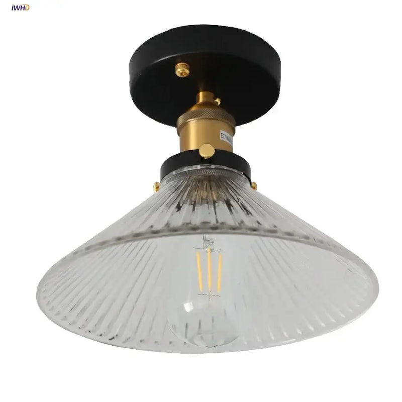Modern nordic black & brass decorbites clear glass led ceiling lamp kitchen