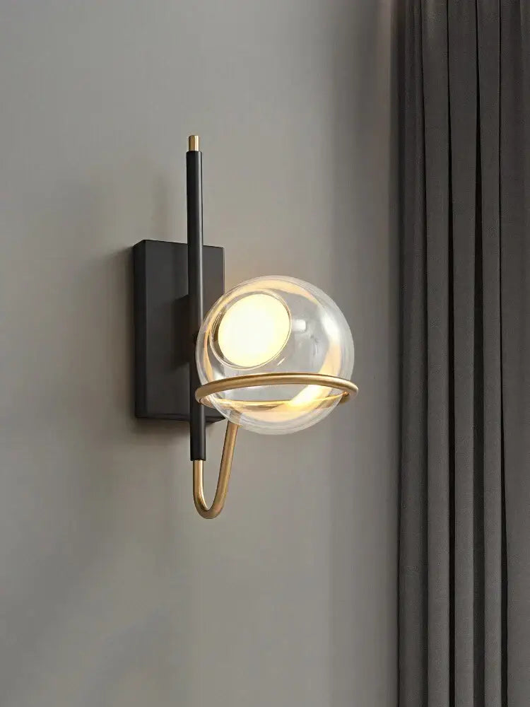 Modern nordic black & gold clear glass ball pendant light