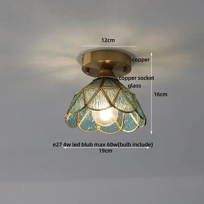 Modern nordic brass and diamond glass led ceiling light bedroom