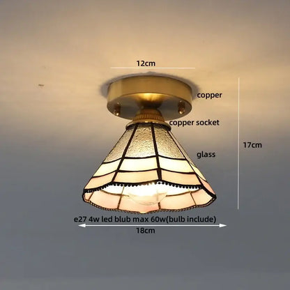Modern nordic brass and diamond glass led ceiling light bedroom