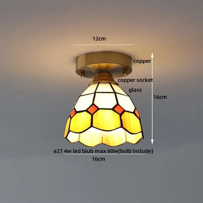 Modern nordic brass and diamond glass led ceiling light bedroom
