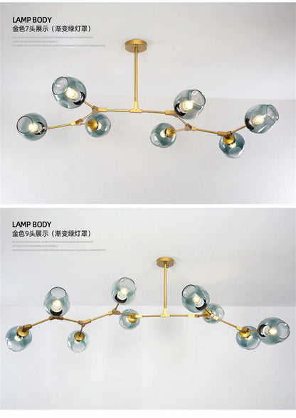 DecorBites™ Modern Nordic Glass Chandeliers LED Ceiling Lights