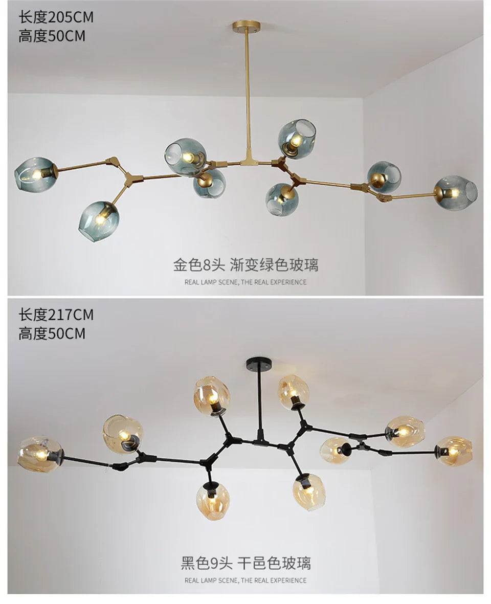 DecorBites™ Modern Nordic Glass Chandeliers with LED