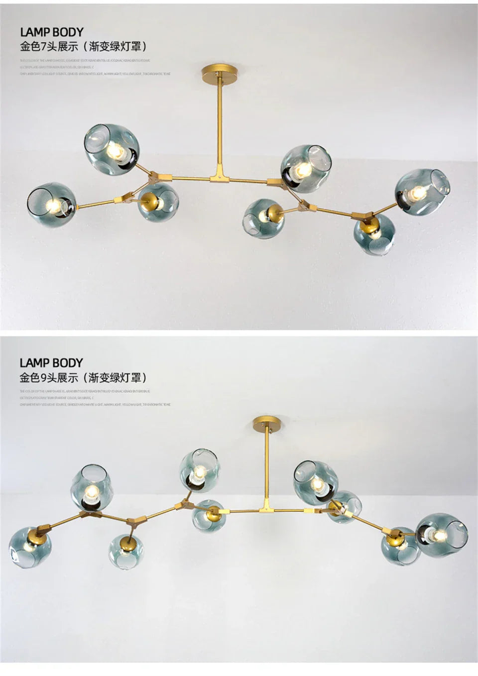 DecorBites™ Modern Nordic Glass Chandeliers with LED