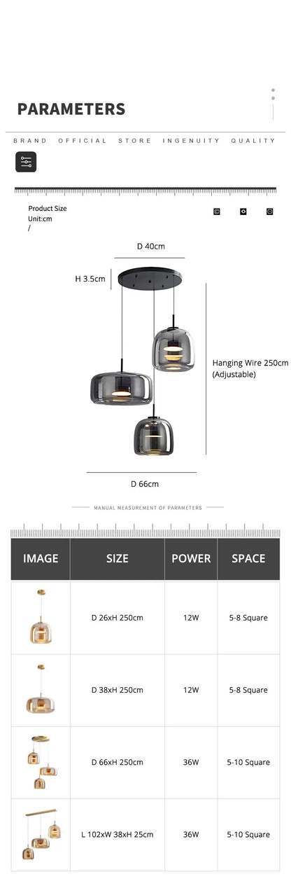 DecorBites™ Modern Nordic Glass Pendant Lamp