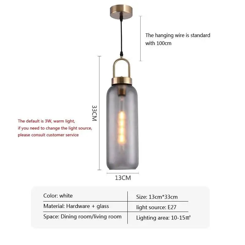 DecorBites™ Modern Nordic Glass Pendant Light for Kitchen & Restaurant