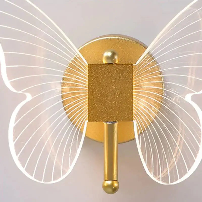 Modern nordic gold led butterfly wall lamp for bedroom