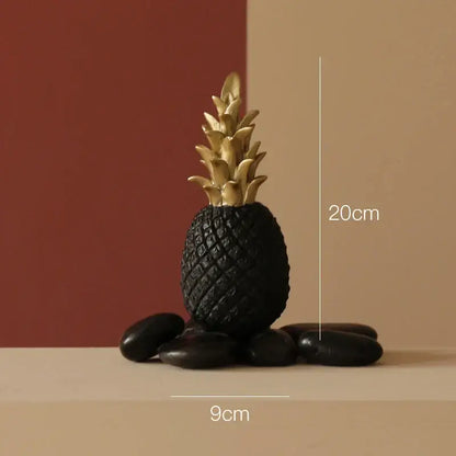 Modern nordic gold & white golden pineapple figurine living room decor