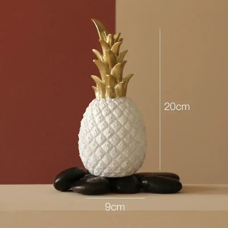 Modern nordic gold & white golden pineapple figurine living room decor
