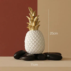 Modern nordic gold & white golden pineapple figurine living room decor