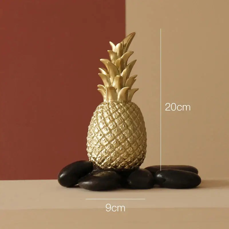 Modern nordic gold & white golden pineapple figurine living room decor