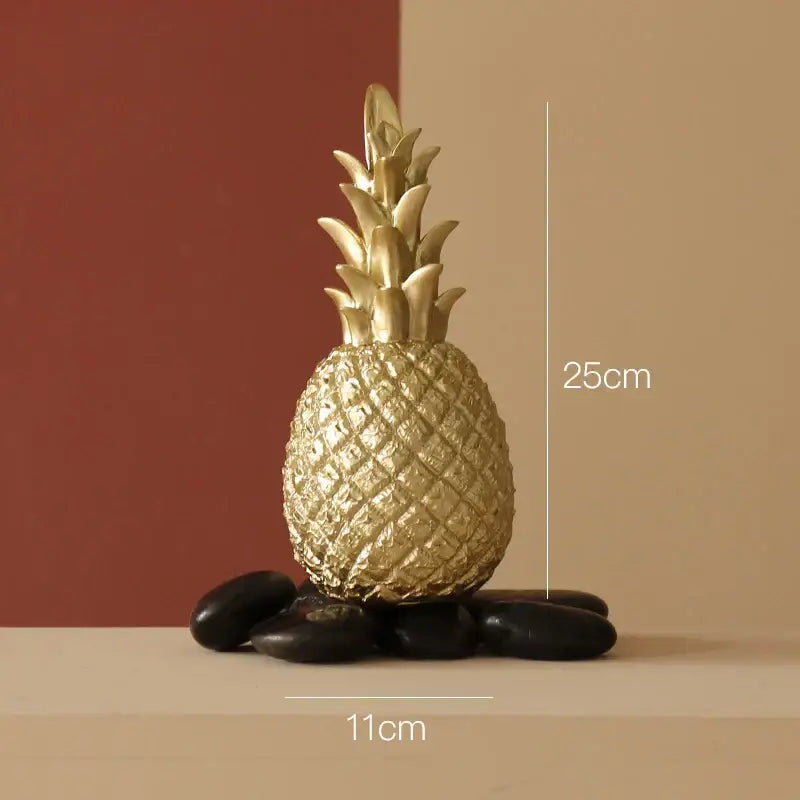 Modern nordic gold & white golden pineapple figurine living room decor