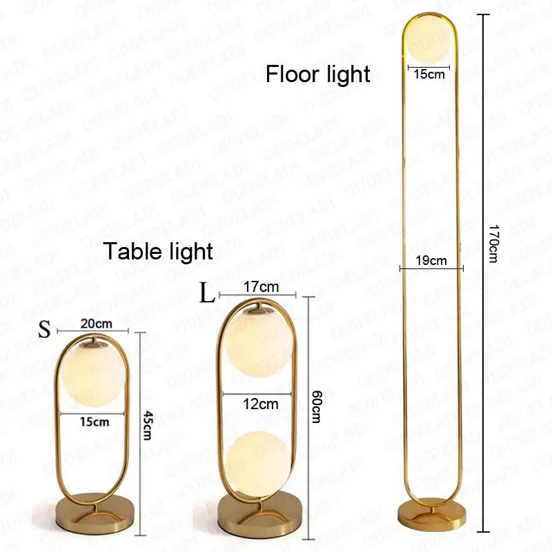 Modern nordic golden body glass led desk lamp bedroom art deco light