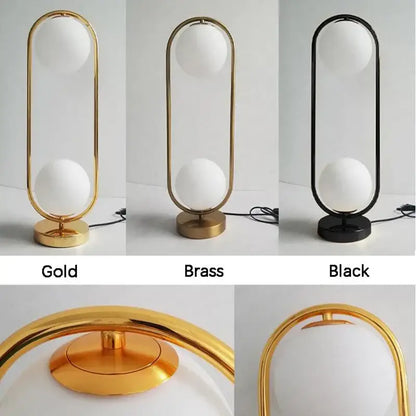 Modern nordic golden body glass led desk lamp bedroom art deco light
