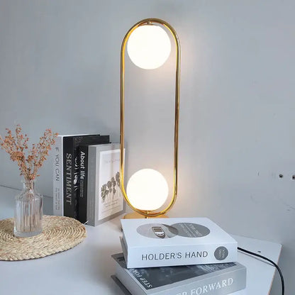 Modern nordic golden body glass led desk lamp bedroom art deco light