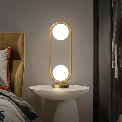 Modern nordic golden body glass led desk lamp bedroom art deco light