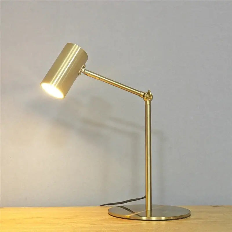 Modern nordic golden table lamp bedroom adjustable brass desk light