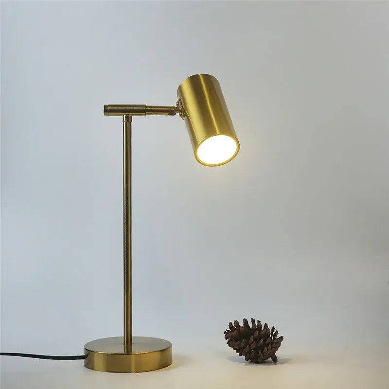Modern nordic golden table lamp bedroom adjustable brass desk light