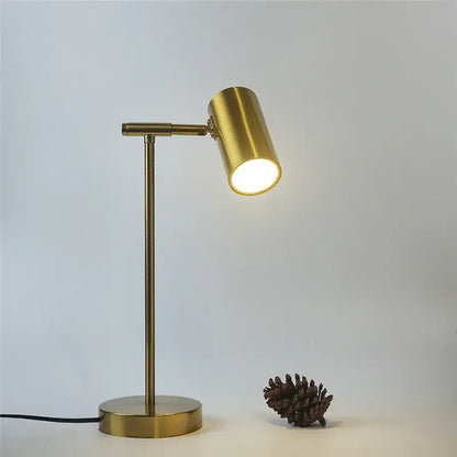 Modern nordic golden table lamp bedroom adjustable brass desk light