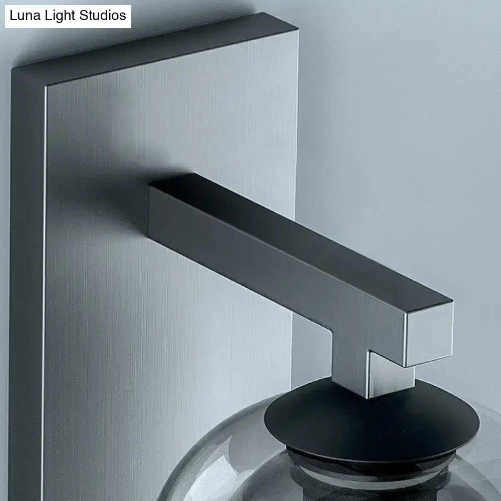 Modern nordic grey finish glass dome wall lamp corridor sconce