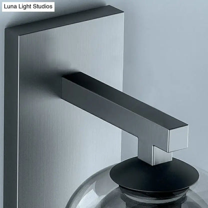 Modern nordic grey finish glass dome wall lamp corridor sconce