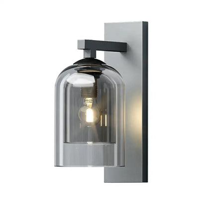 Modern nordic grey finish glass dome wall lamp corridor sconce