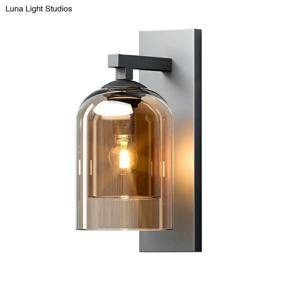 Modern nordic grey finish glass dome wall lamp corridor sconce