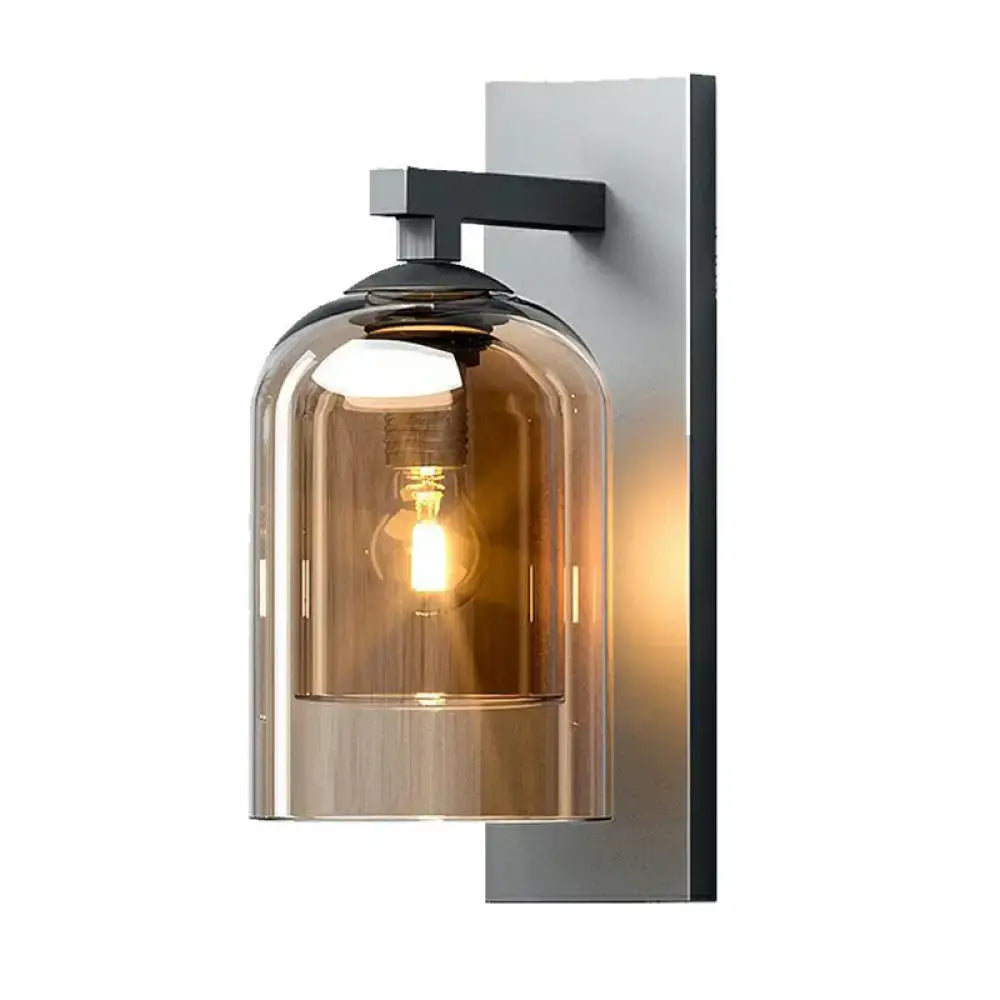 Modern nordic grey finish glass dome wall lamp corridor sconce