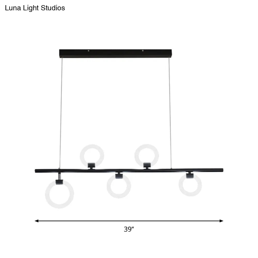 DecorBites™ Modern Nordic LED Chandelier with Warm/White Light and Linear Metal Design, Available in 3 Sizes: 31.5"/39"/47