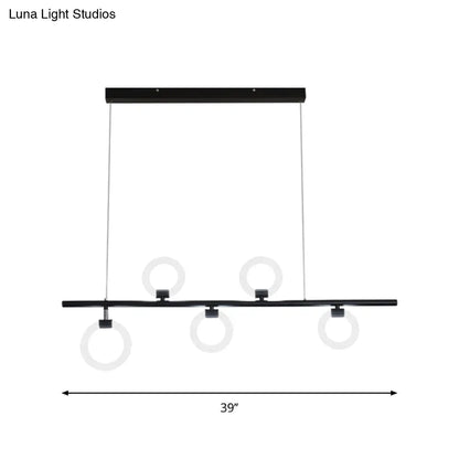 DecorBites™ Modern Nordic LED Chandelier with Warm/White Light and Linear Metal Design, Available in 3 Sizes: 31.5"/39"/47